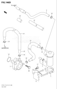 11502F-210001 (2012) 115hp E01 E40-Gen. Export 1 - Costa Rica (DF115T) DF115T drawing FUEL PUMP (DF115T:E40)