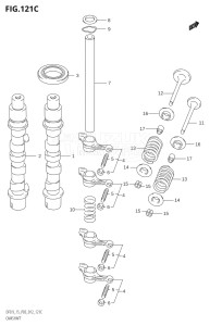 00993F-110001 (2011) 9.9hp P03-U.S.A (DF9.9T  DF9.9TH) DF9.9 drawing CAMSHAFT (DF15:P03)