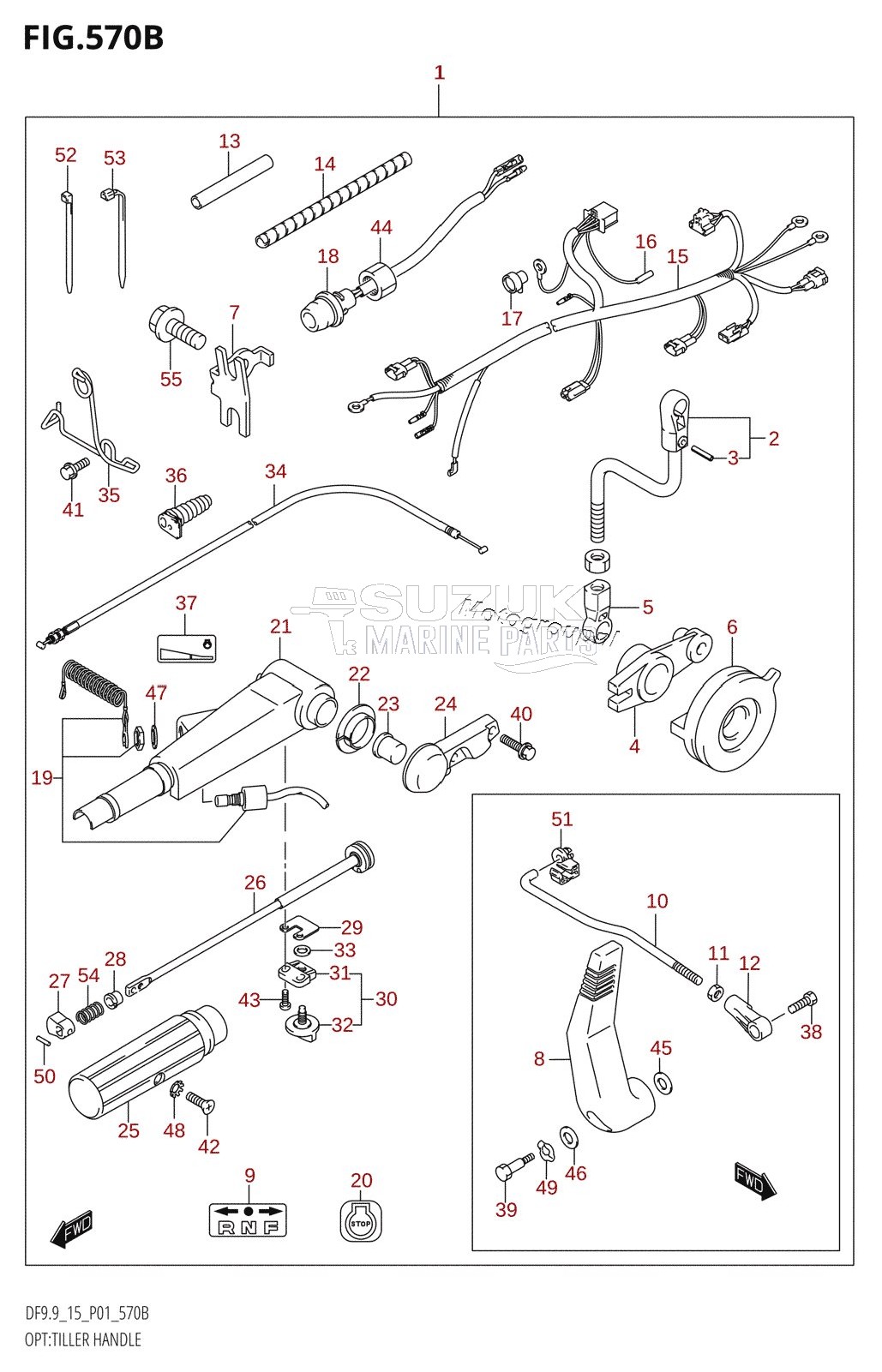 OPT:TILLER HANDLE (K5,K6,K7,K8,K9,K10,011)