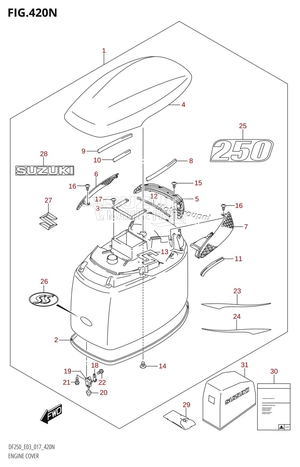 ENGINE COVER (DF250ST:E03)