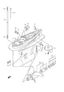 Outboard DF 150 drawing Gear Case