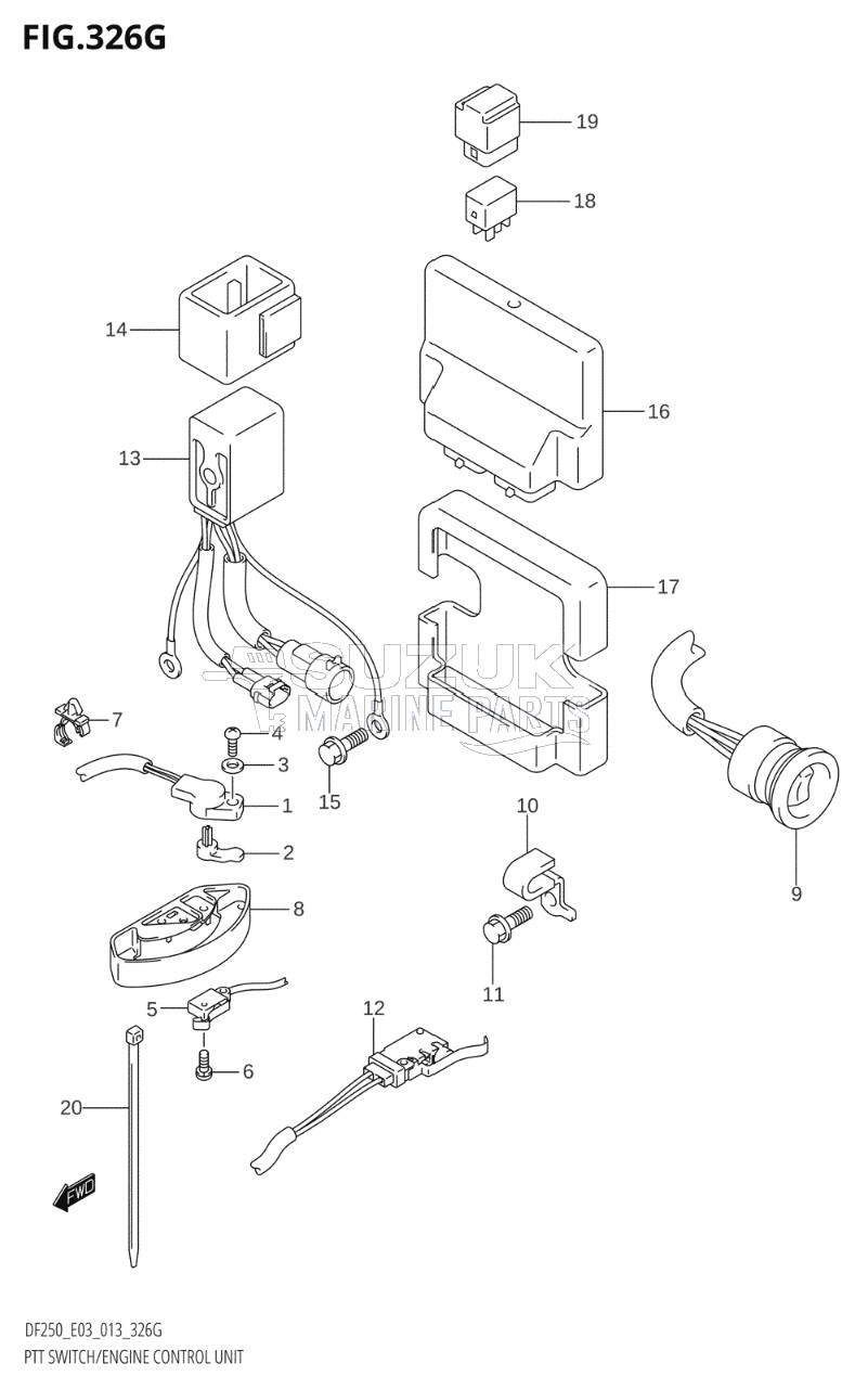 PTT SWITCH / ENGINE CONTROL UNIT (DF250ST:E03)