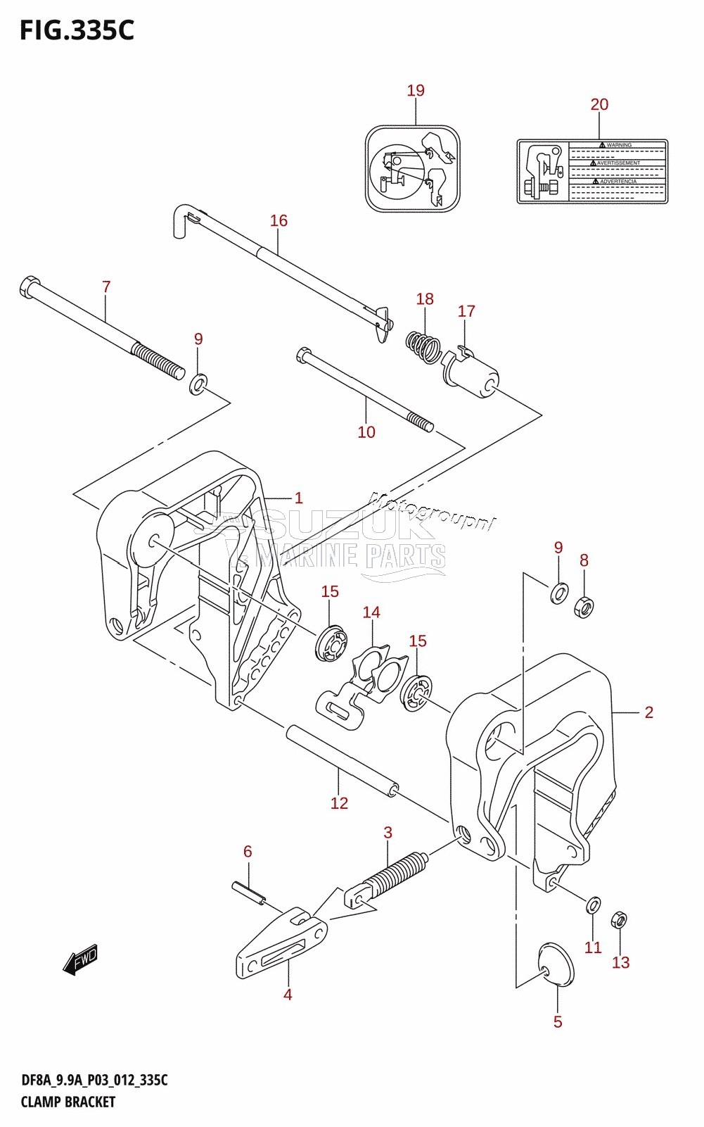 CLAMP BRACKET (DF9.9A:P03)