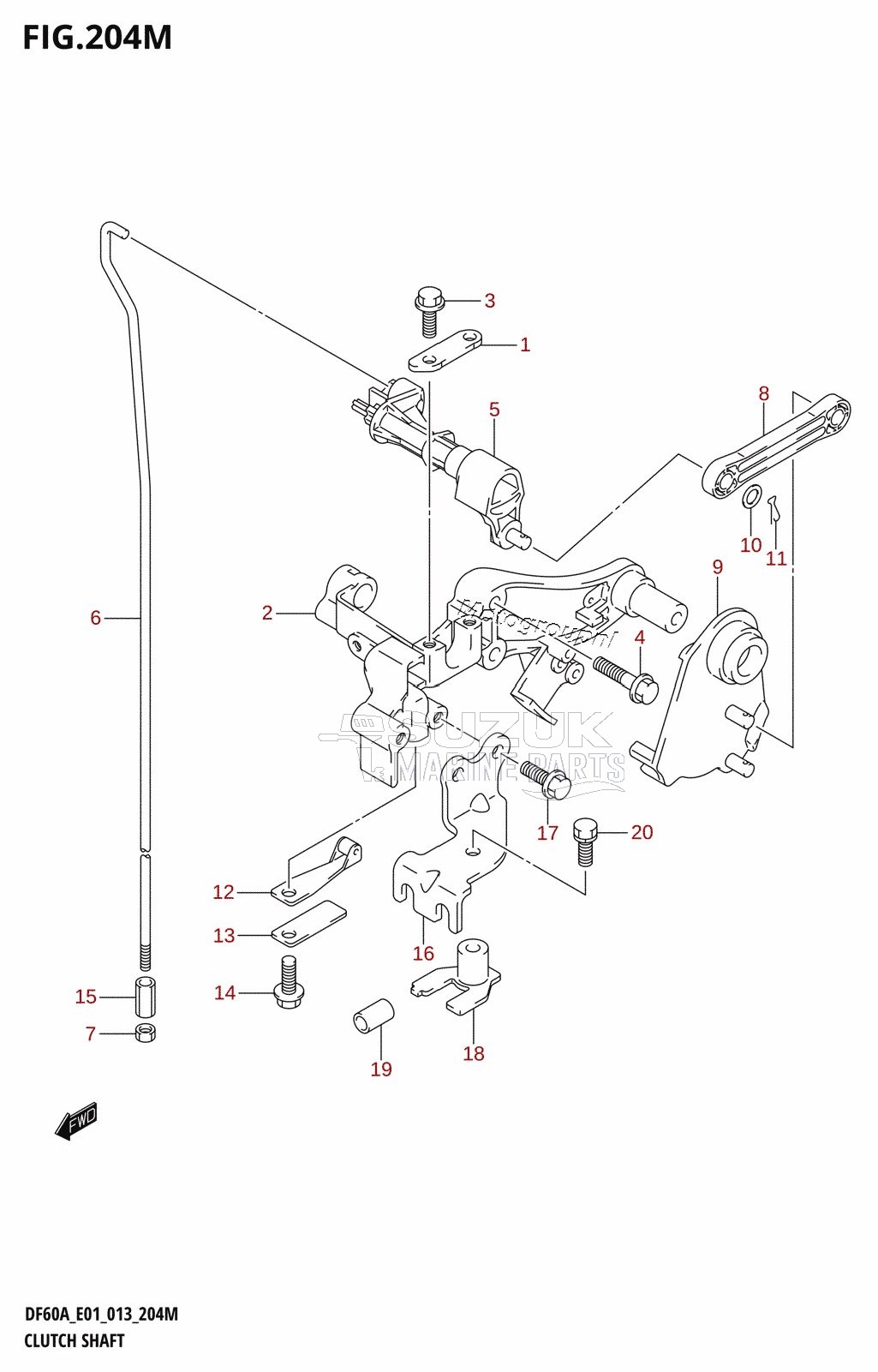 CLUTCH SHAFT (DF60ATH:E40)