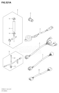 17503F-240001 (2022) 175hp E11 E40-Gen. Export 1-and 2 (DF175AT) DF175A drawing OPT:HARNESS (020,021)