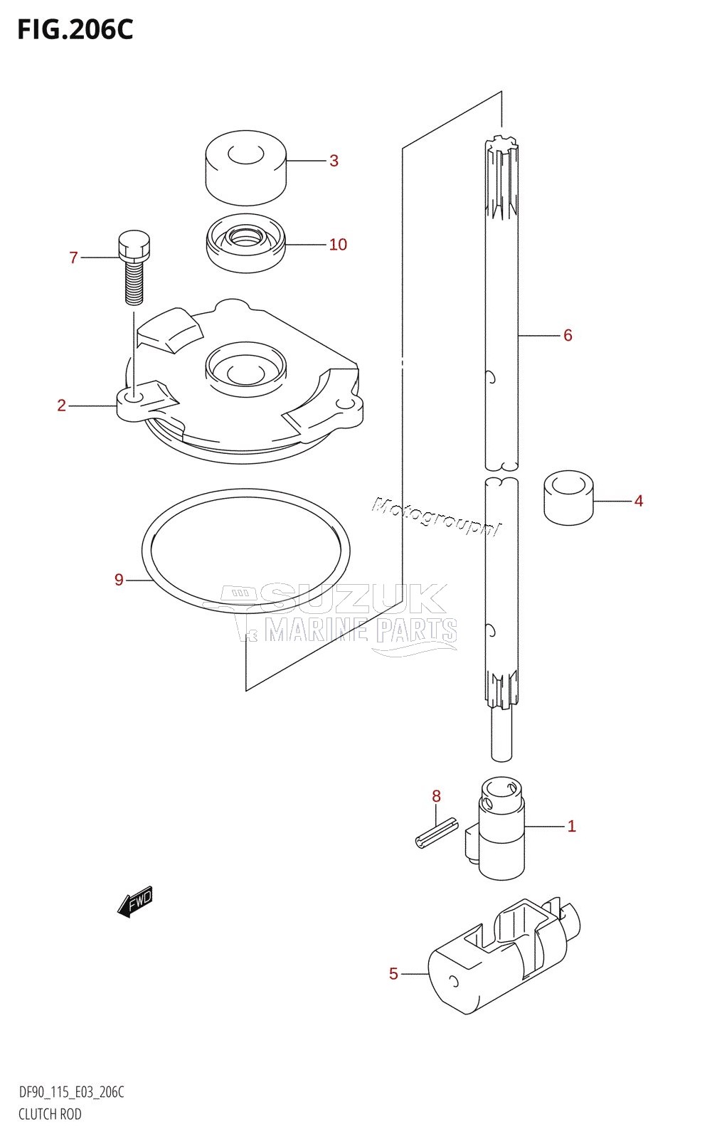 CLUTCH ROD (DF115Z)