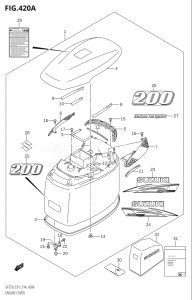 22503Z-410001 (2014) 225hp E01 E40-Gen. Export 1 - Costa Rica (DF225Z) DF225Z drawing ENGINE COVER (DF200T,DF200Z)