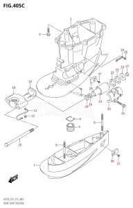 DF250Z From 25003Z-510001 (E40)  2015 drawing DRIVE SHAFT HOUSING (DF200Z:E01:(X-TRANSOM,XX-TRANSOM))