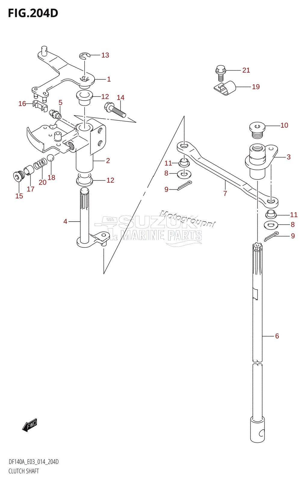 CLUTCH SHAFT (DF140AT:E03)