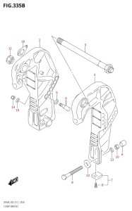 06002F-210001 (2012) 60hp E03-USA (DF60A) DF60A drawing CLAMP BRACKET (DF50A:E03)