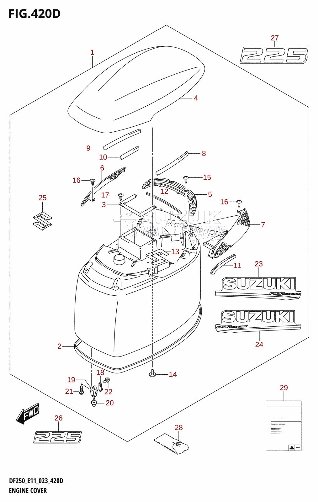 ENGINE COVER ((DF225T,DF225Z):020)