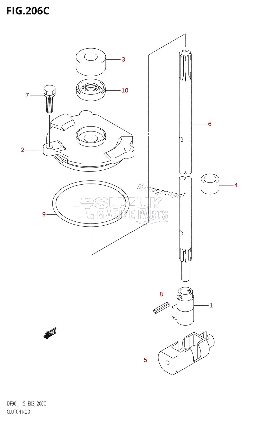 CLUTCH ROD (DF115Z)