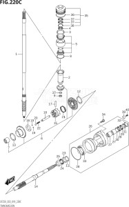 22503F-910001 (2019) 225hp E03-USA (DF225T) DF225T drawing TRANSMISSION (DF250ST)