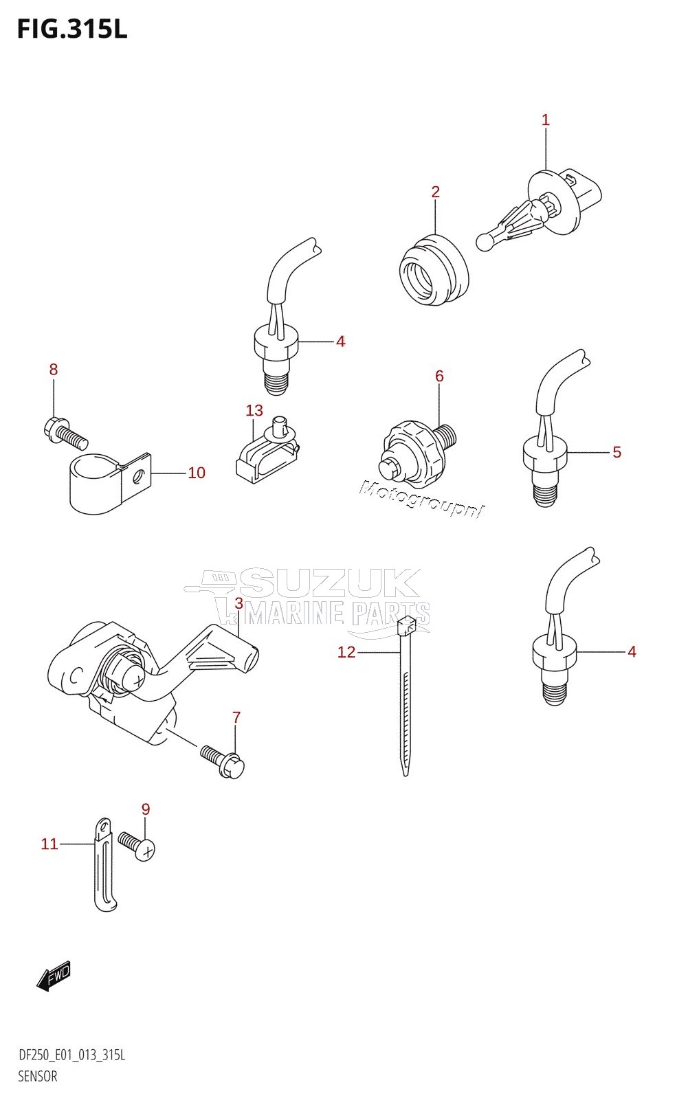 SENSOR (DF250Z:E01)