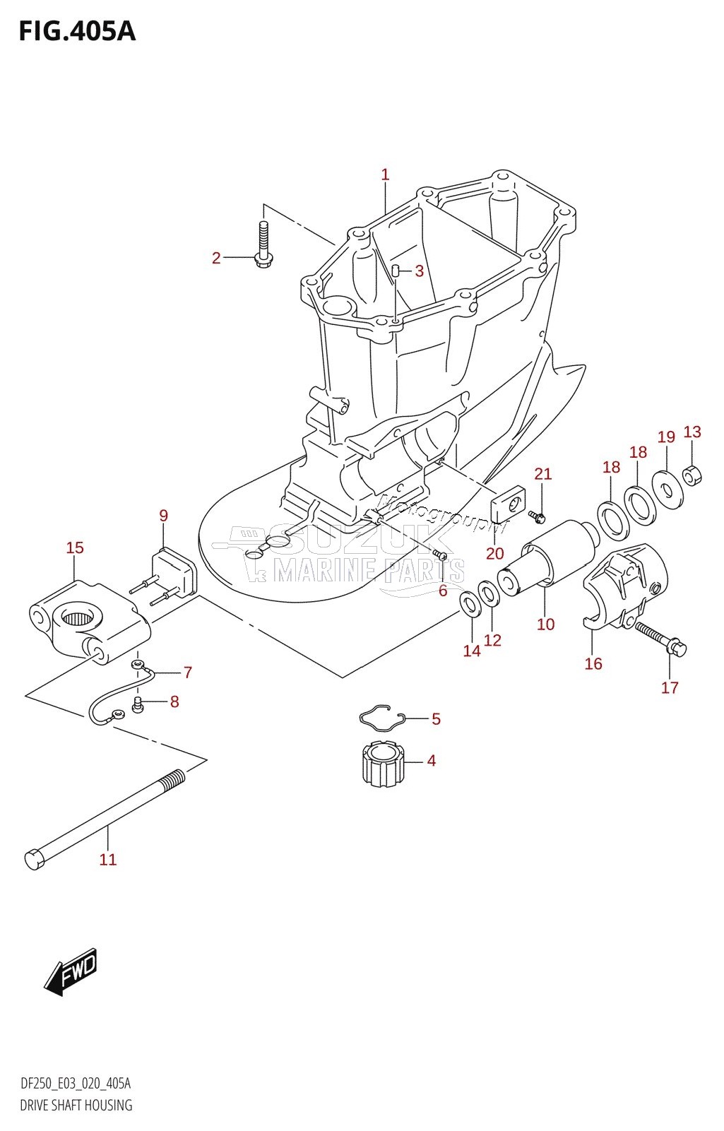 DRIVE SHAFT HOUSING ((DF225T,DF225Z,DF250T,DF250Z):X-TRANSOM)