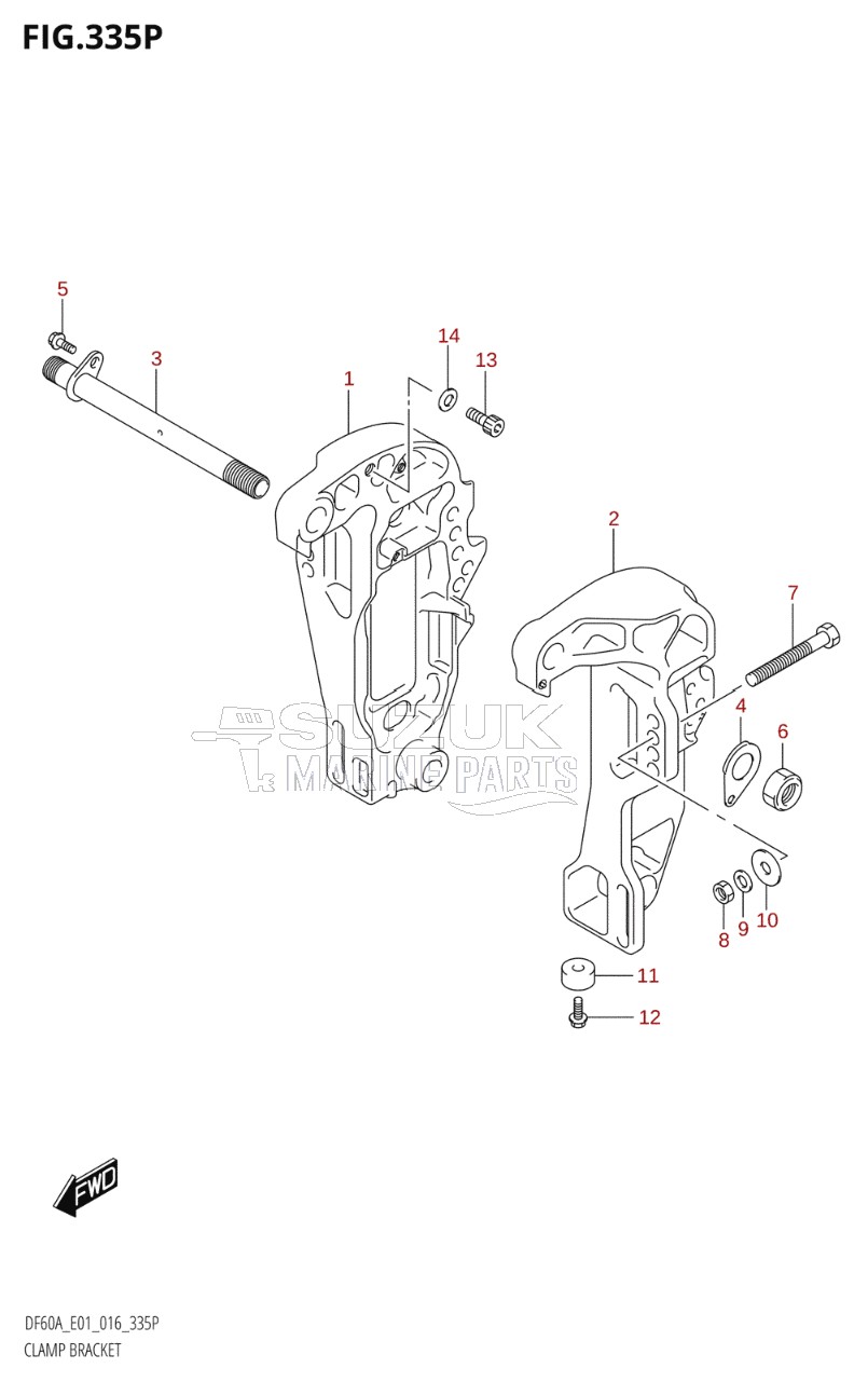 CLAMP BRACKET (DF50AVTH:E01)