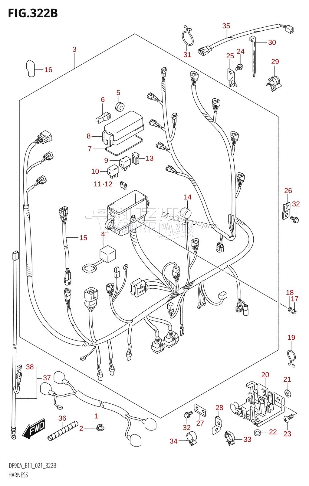 HARNESS ((DF70A,DF70ATH,DF80A,DF90A,DF90ATH):021)