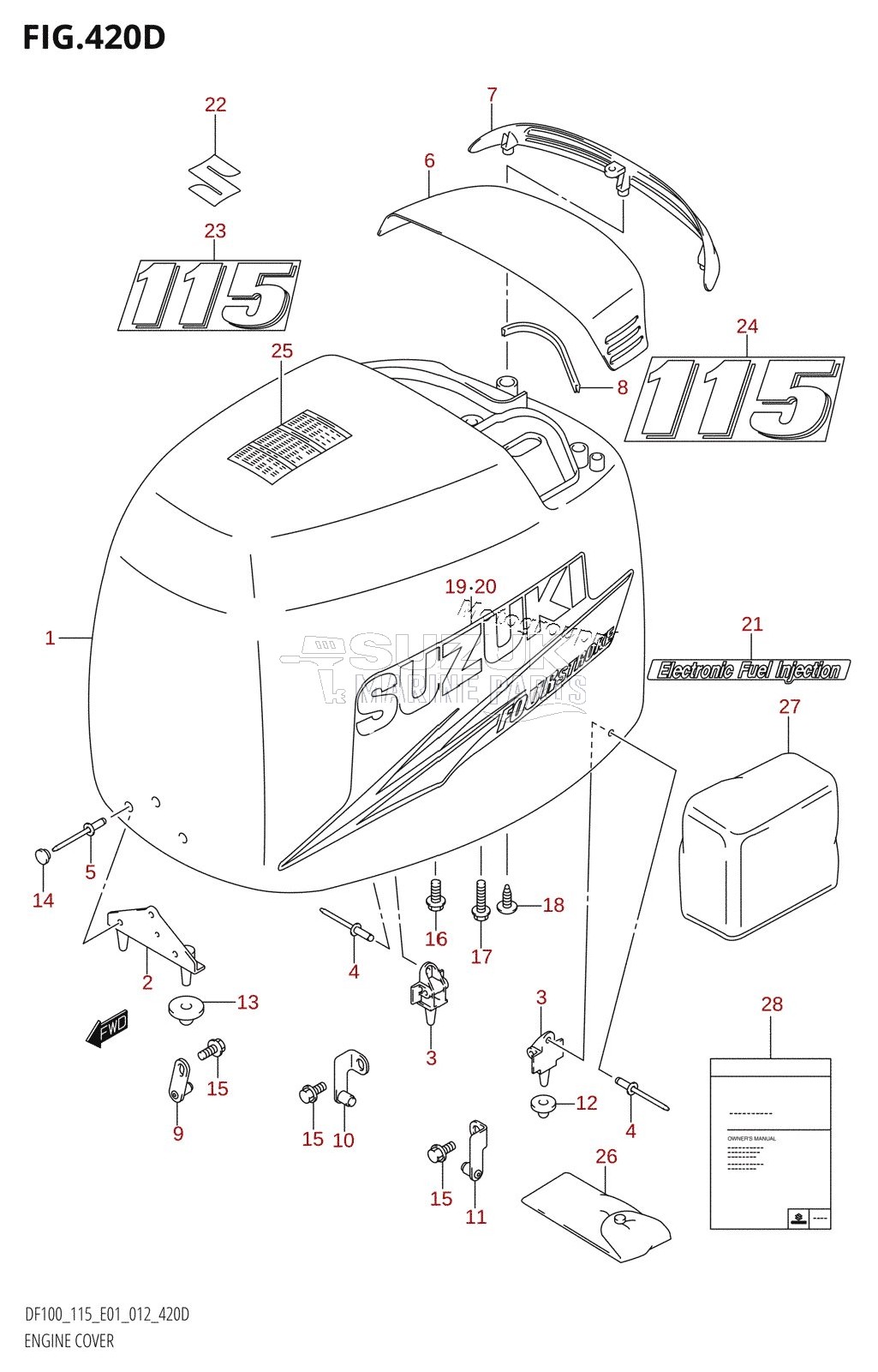 ENGINE COVER (DF115T:E40)