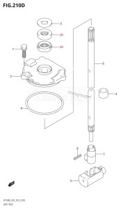 DF115A From 11503F-410001 (E03)  2014 drawing SHIFT ROD (DF140AT:E03)