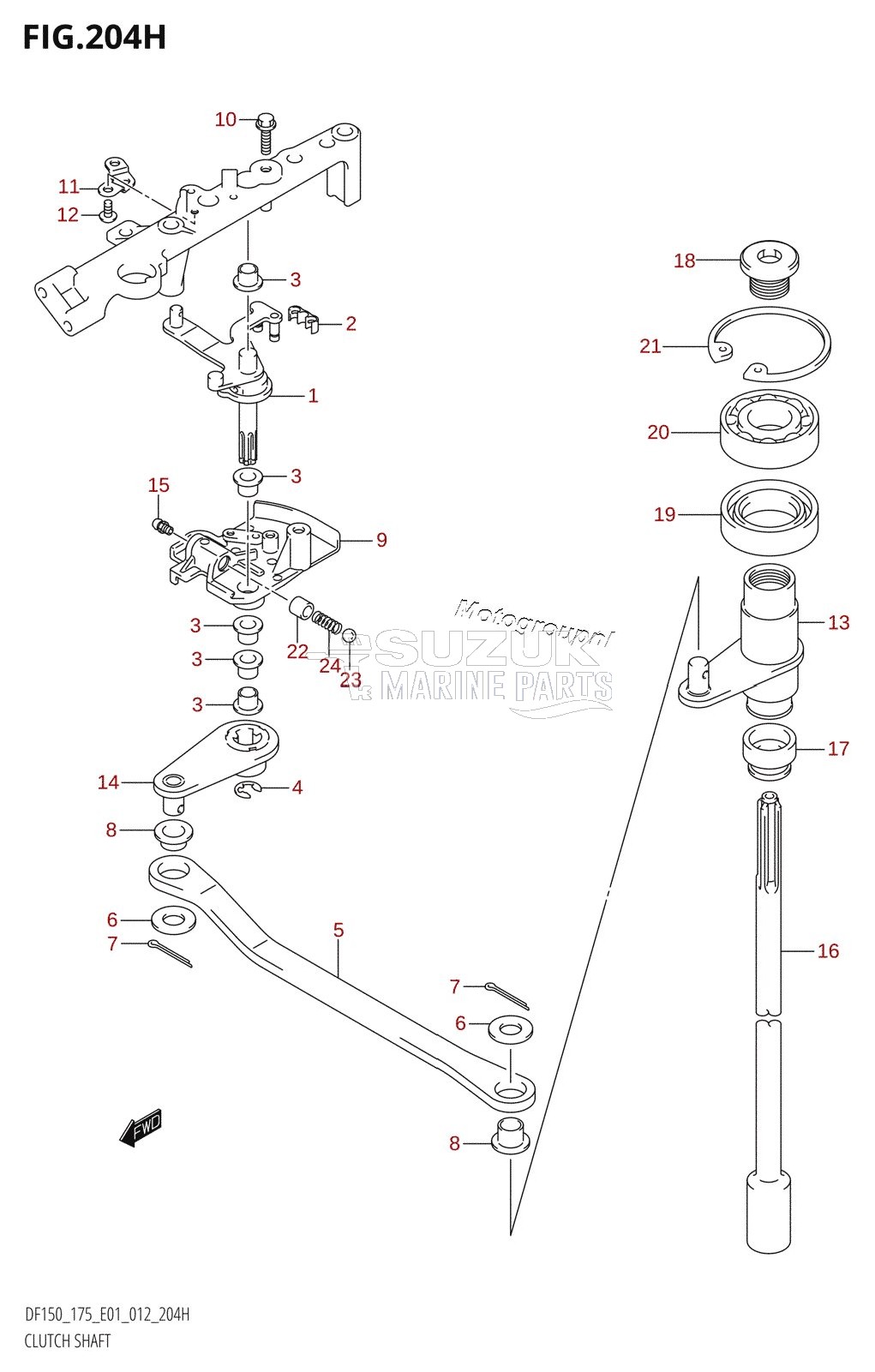 CLUTCH SHAFT (DF175Z:E40)