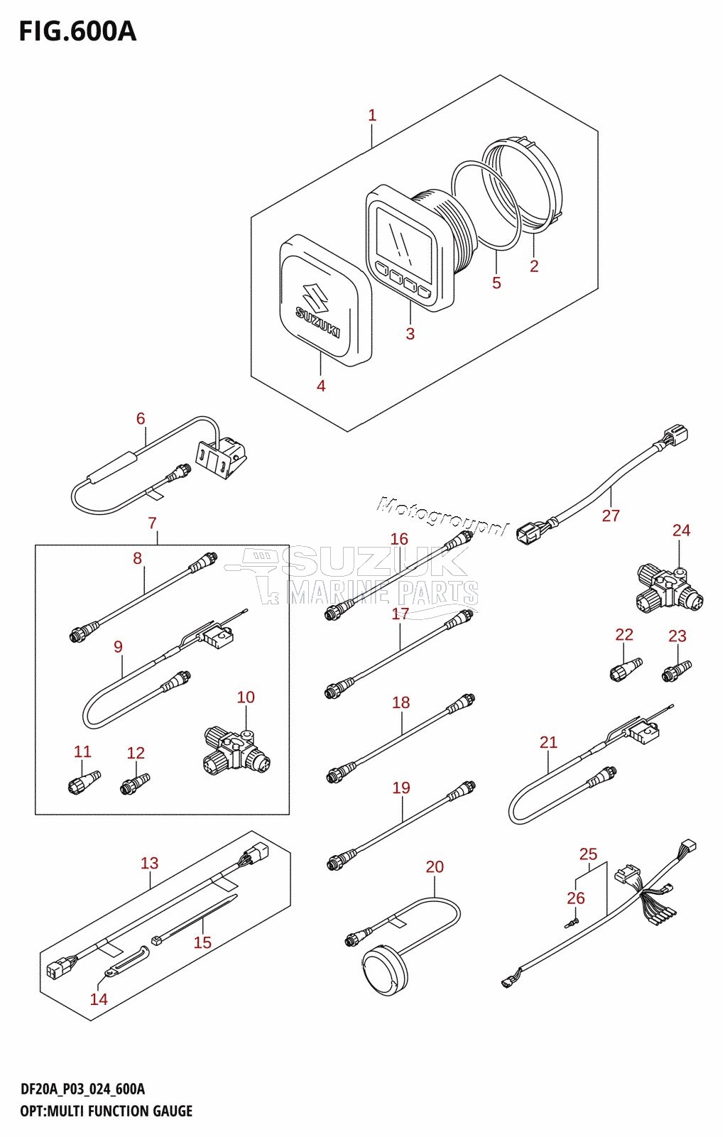 OPT:MULTI FUNCTION GAUGE (DF9.9B,DF9.9BT,DF15A,DF20A,DF20AT,DF20ATH)