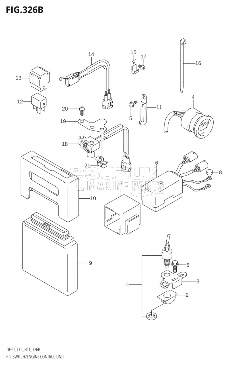 PTT SWITCH / ENGINE CONTROL UNIT (K4,K5,K6,K7,K8,K9,K10,011)