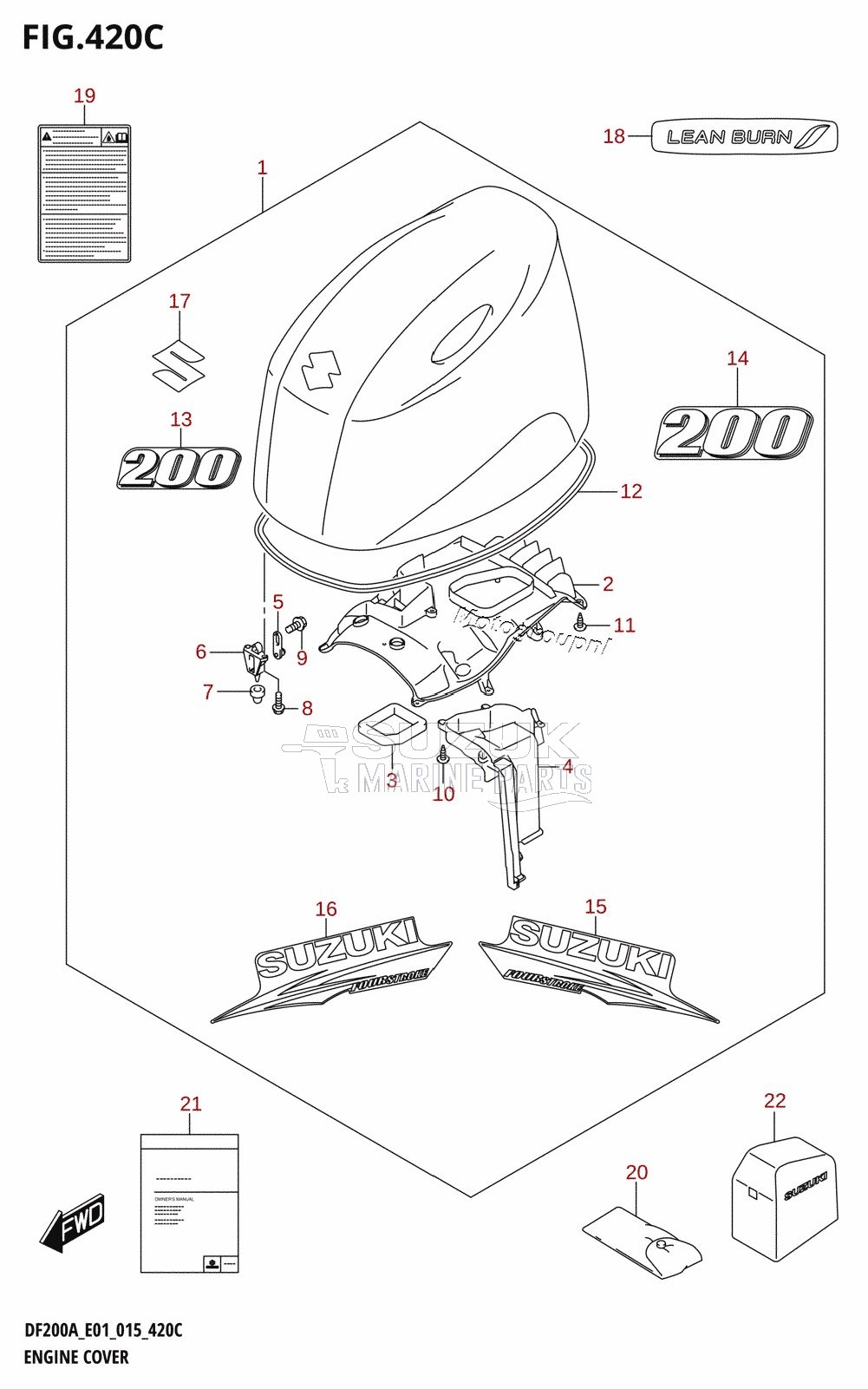 ENGINE COVER (DF200AT:E40)