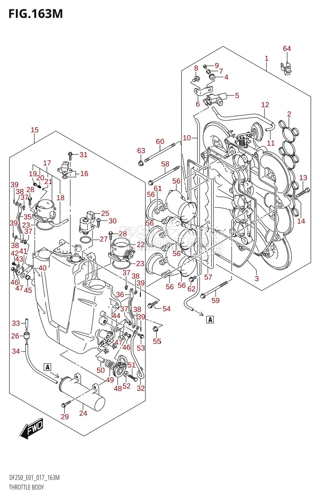 THROTTLE BODY (DF250Z:E40)