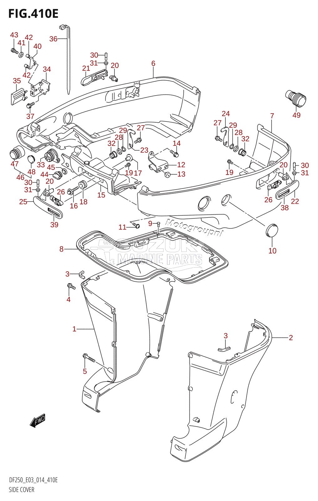 SIDE COVER (DF250T:E03)