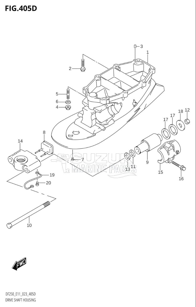 DRIVE SHAFT HOUSING (DF250ST:L-TRANSOM)