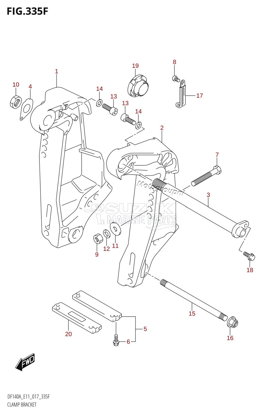 CLAMP BRACKET (DF140AT:E11)