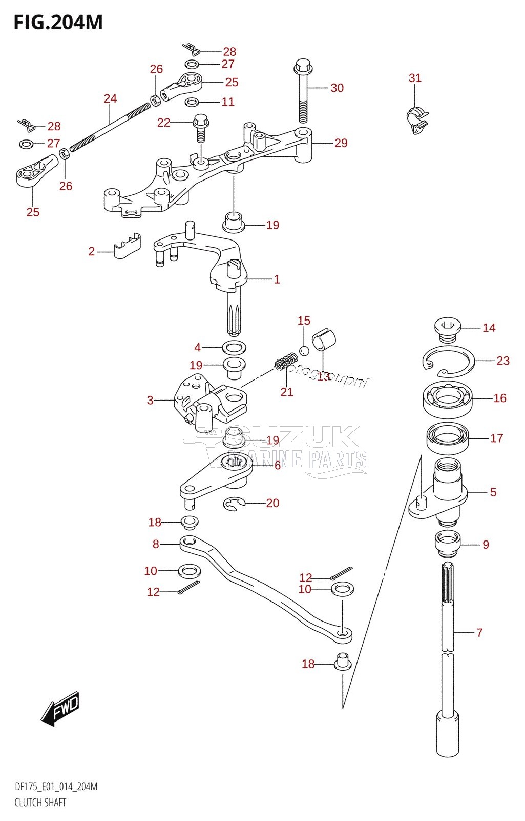 CLUTCH SHAFT (DF175TG:E40)