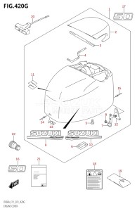 05003F-340001 (2023) 50hp E01-Gen. Export 1 (DF50AT  DF50ATH) DF50A drawing ENGINE COVER ((DF50A,DF50ATH,DF50AVTH):E01:020)