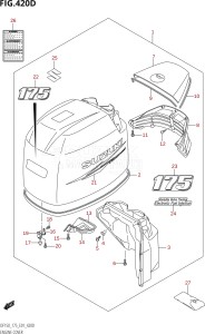 17502Z-110001 (2011) 175hp E01-Gen. Export 1 (DF175Z) DF175Z drawing ENGINE COVER ((DF175T,DF175Z):(K10,011))