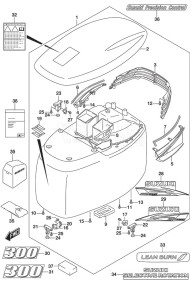 DF 300AP drawing Engine Cover Black/White