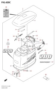 DF250Z From 25003Z-210001 (E01 E40)  2012 drawing ENGINE COVER (DF200Z:E01)