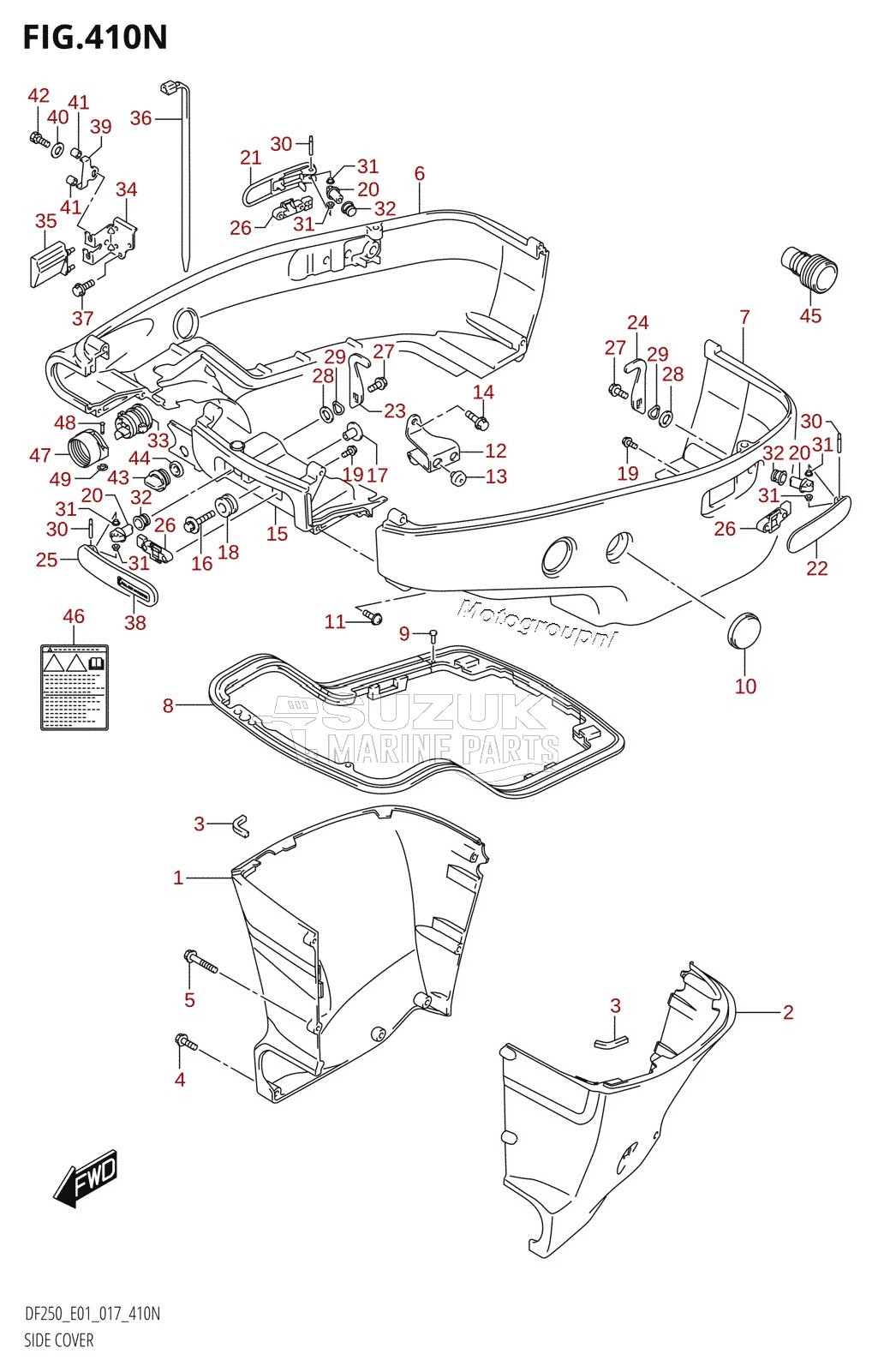 SIDE COVER (DF200T:E01:L-TRANSOM)