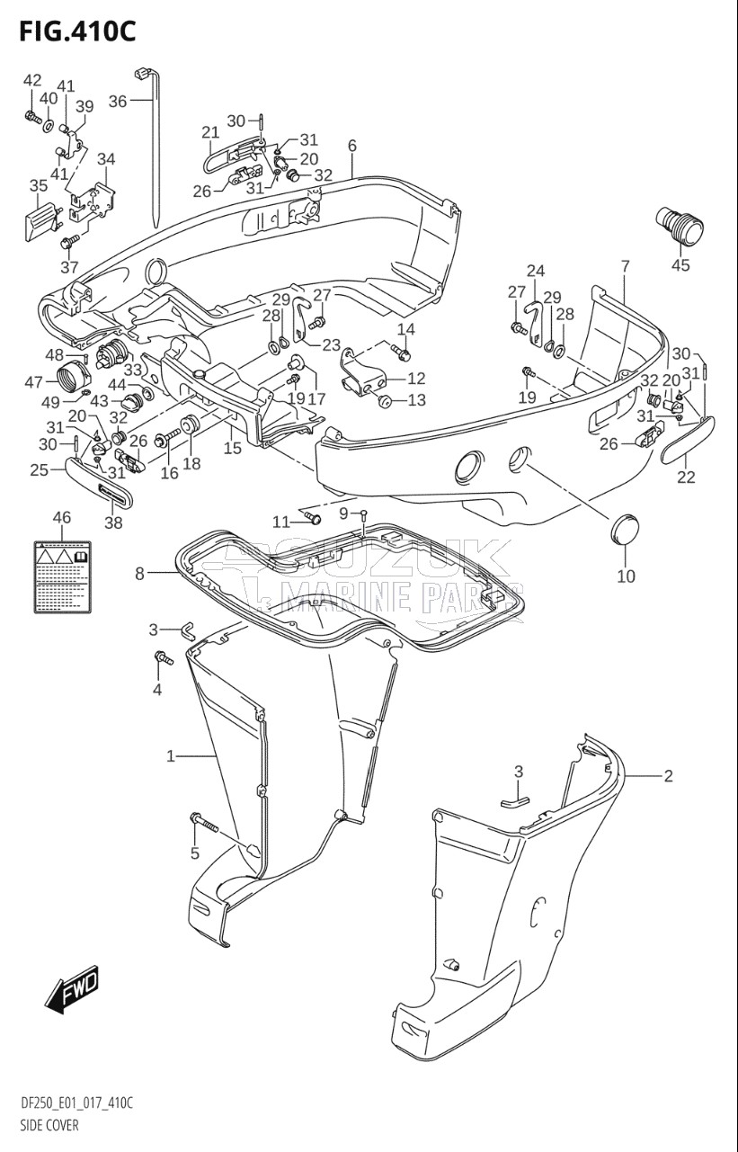 SIDE COVER (DF200T:E01:(X-TRANSOM,XX-TRANSOM))