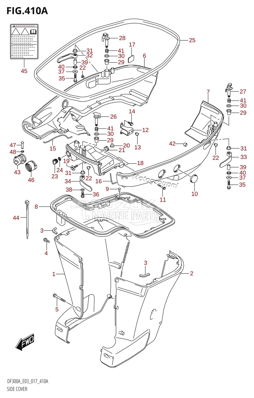 SIDE COVER (DF300A:E03:(X-TRANSOM,XX-TRANSOM))