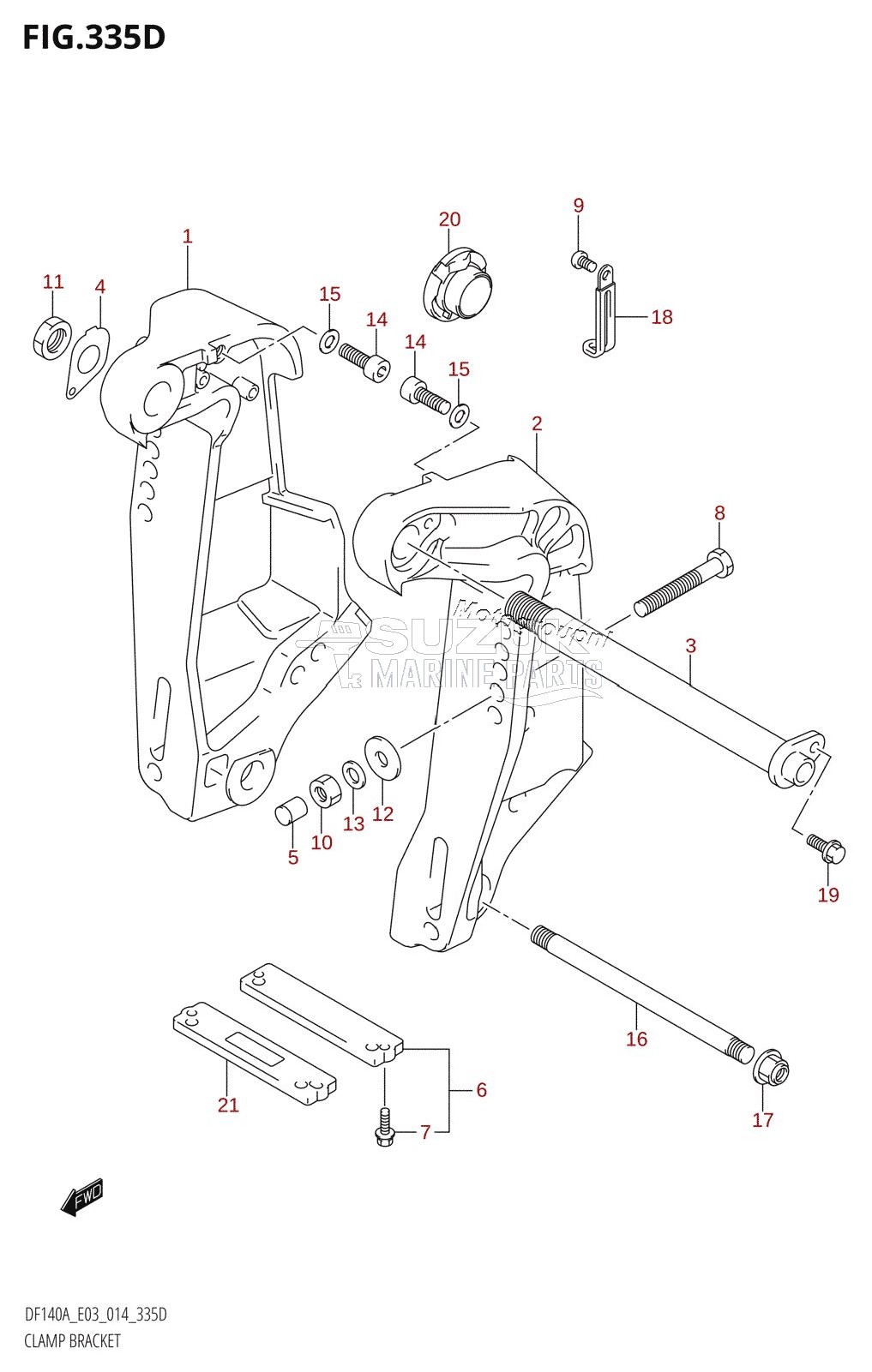 CLAMP BRACKET (DF140AT:E03)