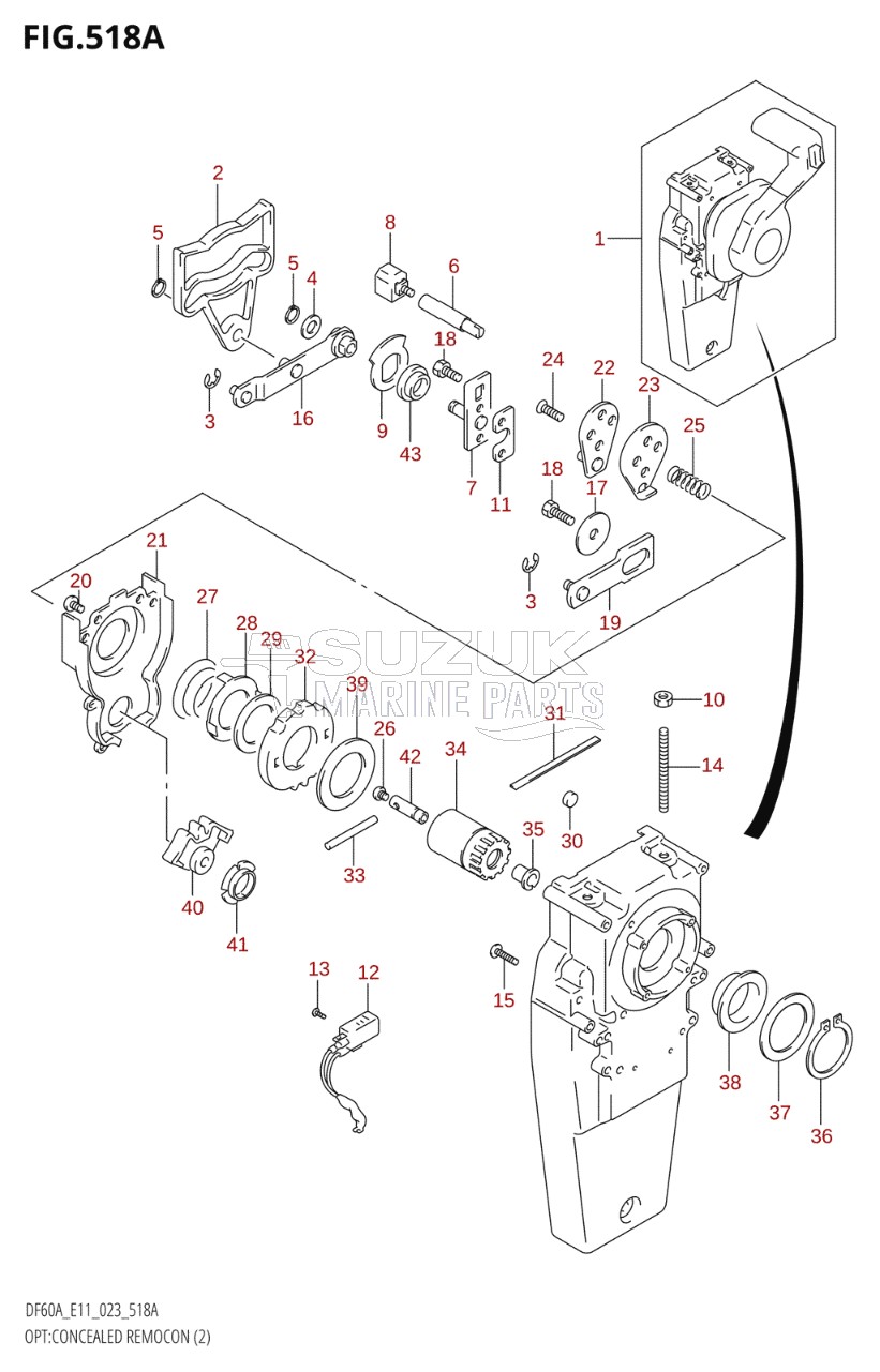 OPT:CONCEALED REMOCON (2) ((DF40A,DF50A,DF60A,DF40AST,DF50AVT,DF60AVT):(021,022,023))