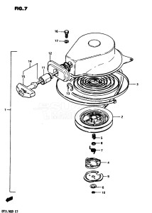 DT3.5 From 0351-300001 ()  1983 drawing RECOIL STARTER