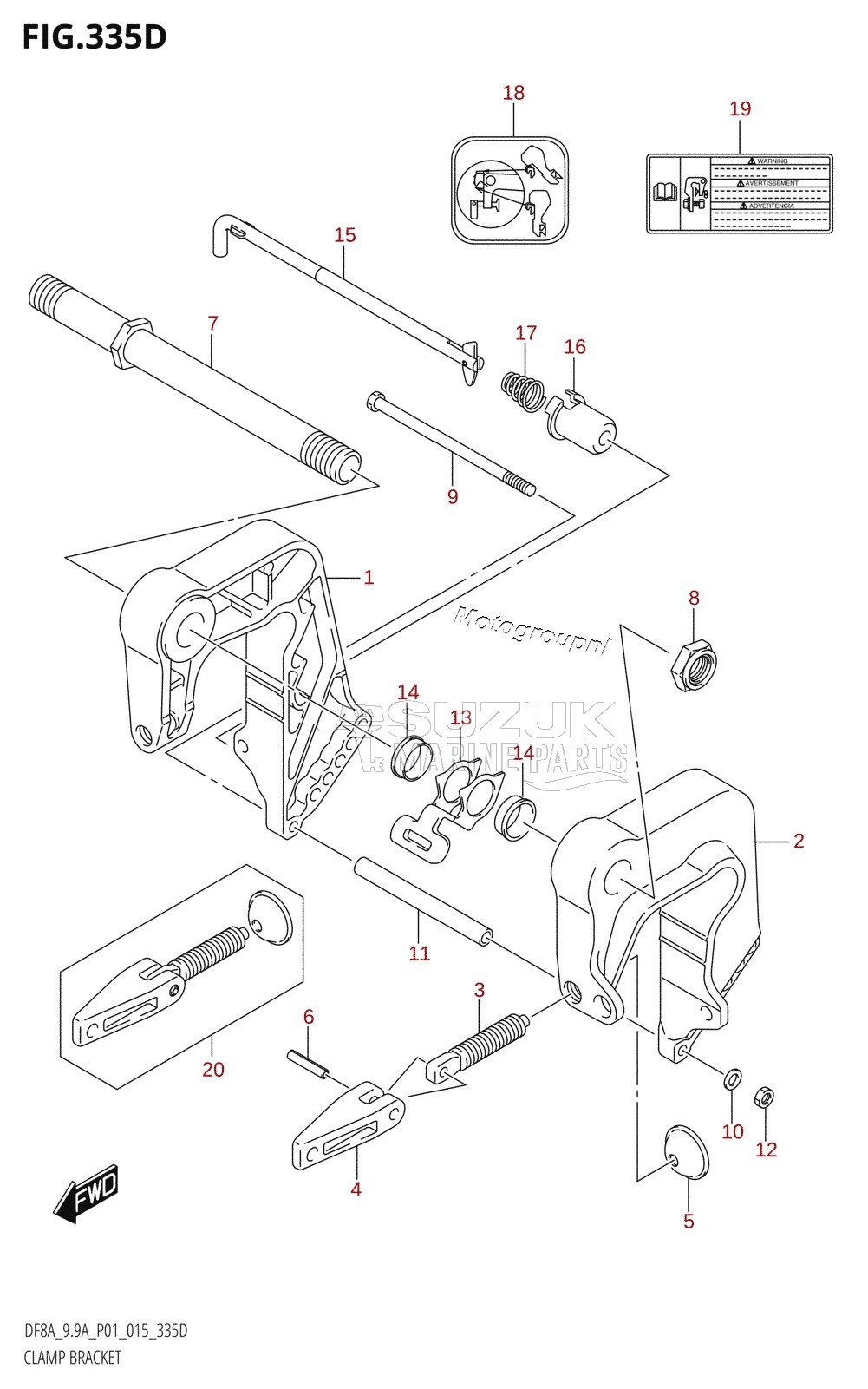 CLAMP BRACKET (DF9.9AR:P01)