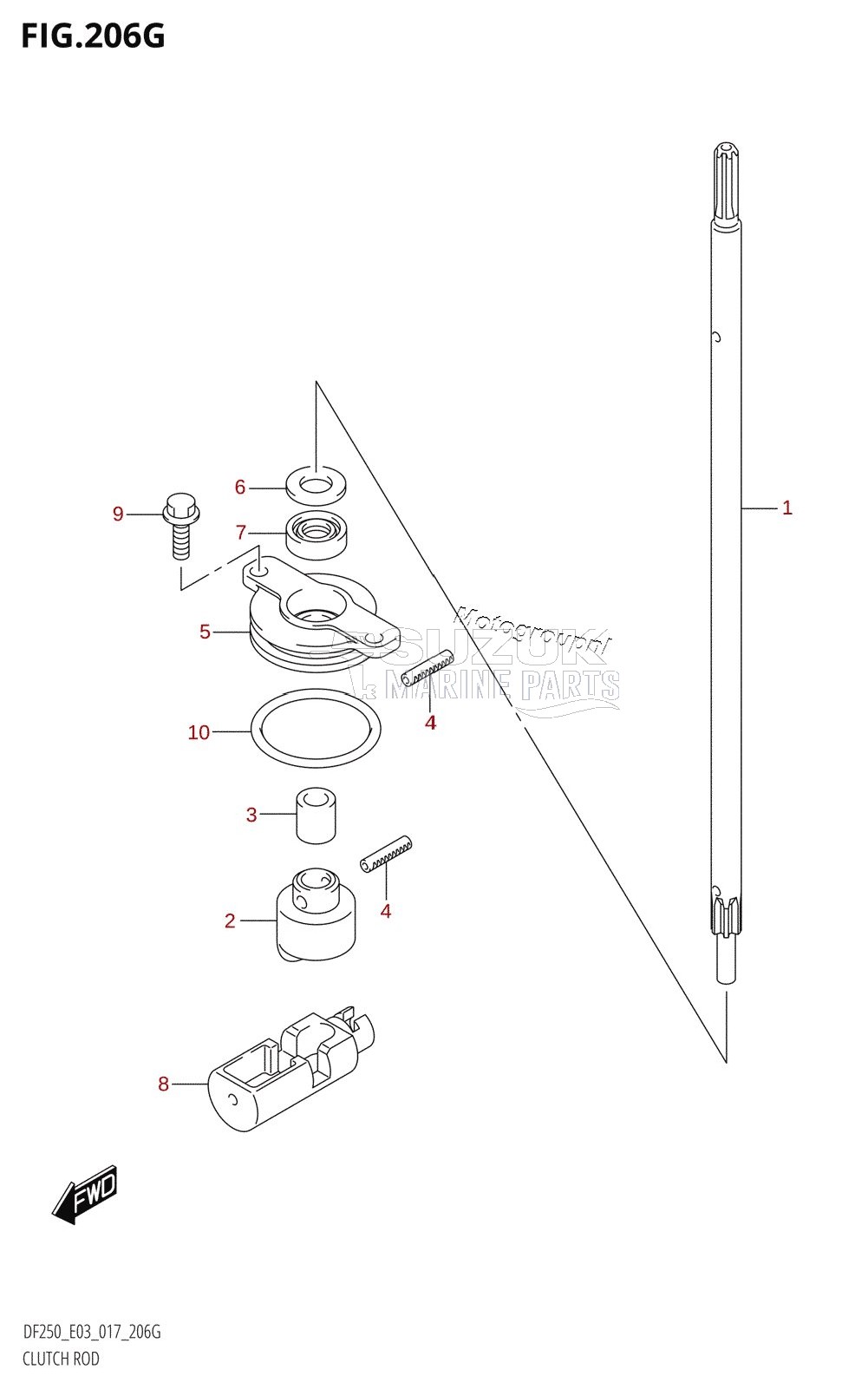 CLUTCH ROD (DF250ST:E03)