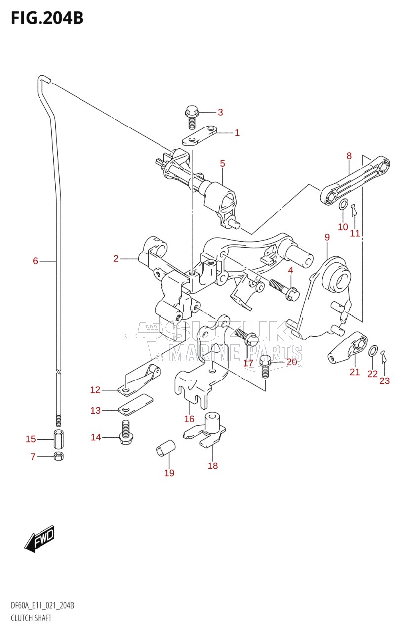 CLUTCH SHAFT ((DF40A,DF50A,DF60A):E03)