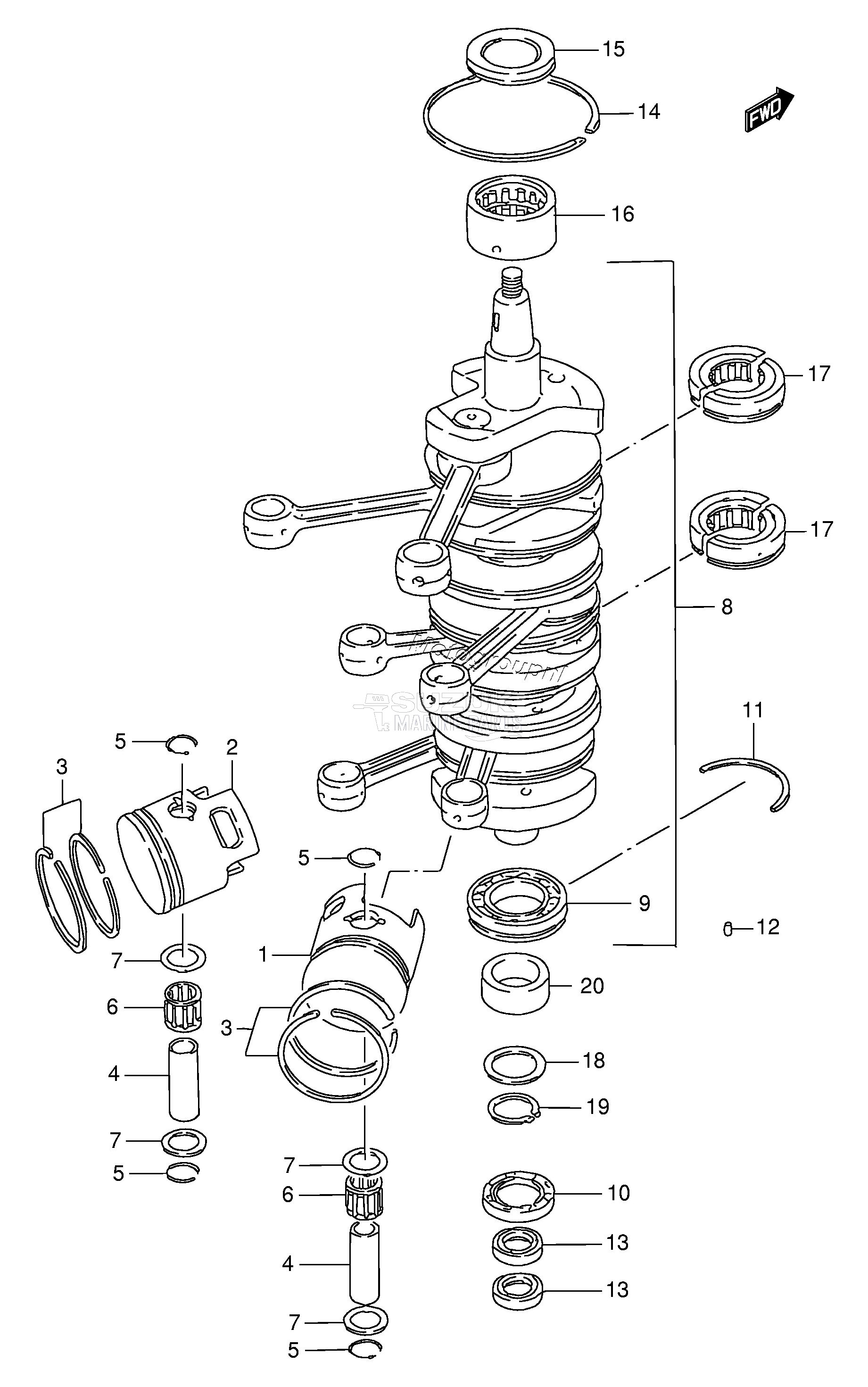 CRANKSHAFT (DT200T)(~MODEL:00)