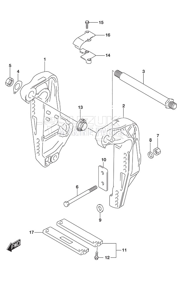 Clamp Bracket SS Model w/Transom (L)