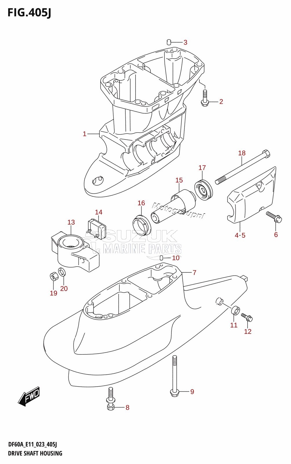 DRIVE SHAFT HOUSING (DF40ASVT:E34)