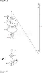 15002Z-010001 (2010) 150hp E01-Gen. Export 1 (DF150ZK10) DF150Z drawing CLUTCH ROD (DF150T,DF175T,DF150WT)