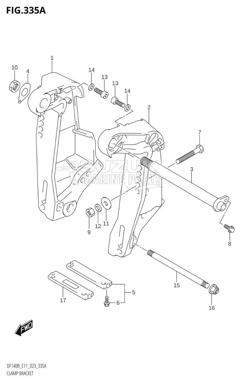 CLAMP BRACKET (DF140BT,DF140BZ)